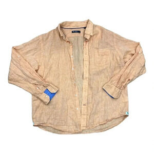 Cremieux Classics Yellow 100% Linen Button Down XL